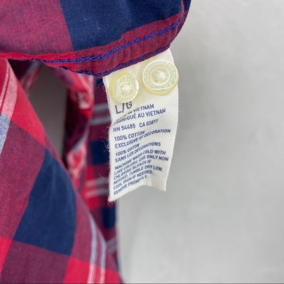 AMERICAN EAGLE Shirt Prep Fit Plaid Flannel Shirt Button Down - Picture 6 of 6